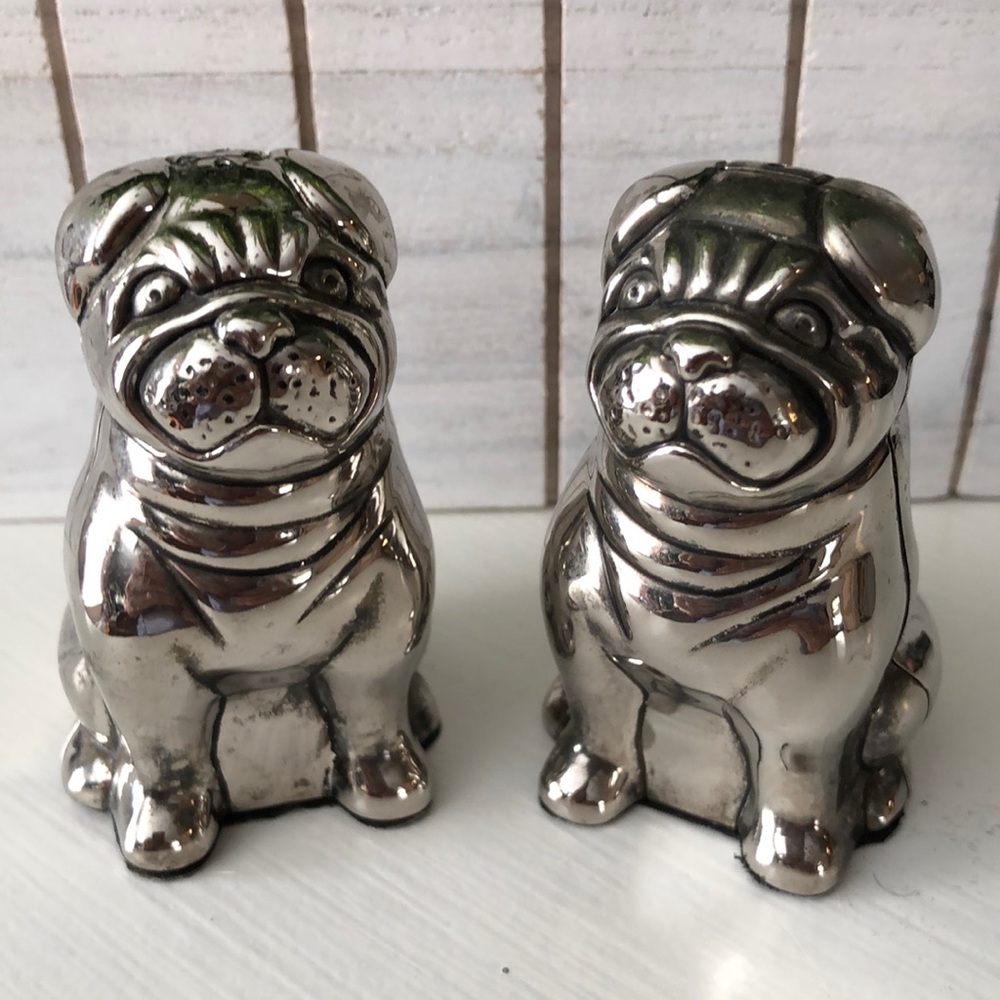 Goldfinger silver plated pug salt and pepper shacked
